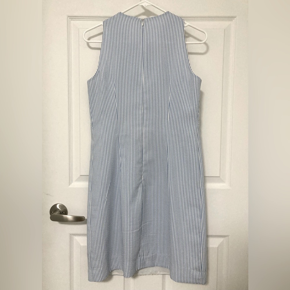 London TIMES SEERSUCKER LACE SLEEVELESS DRESS - Size 4 - Picture 3 of 6